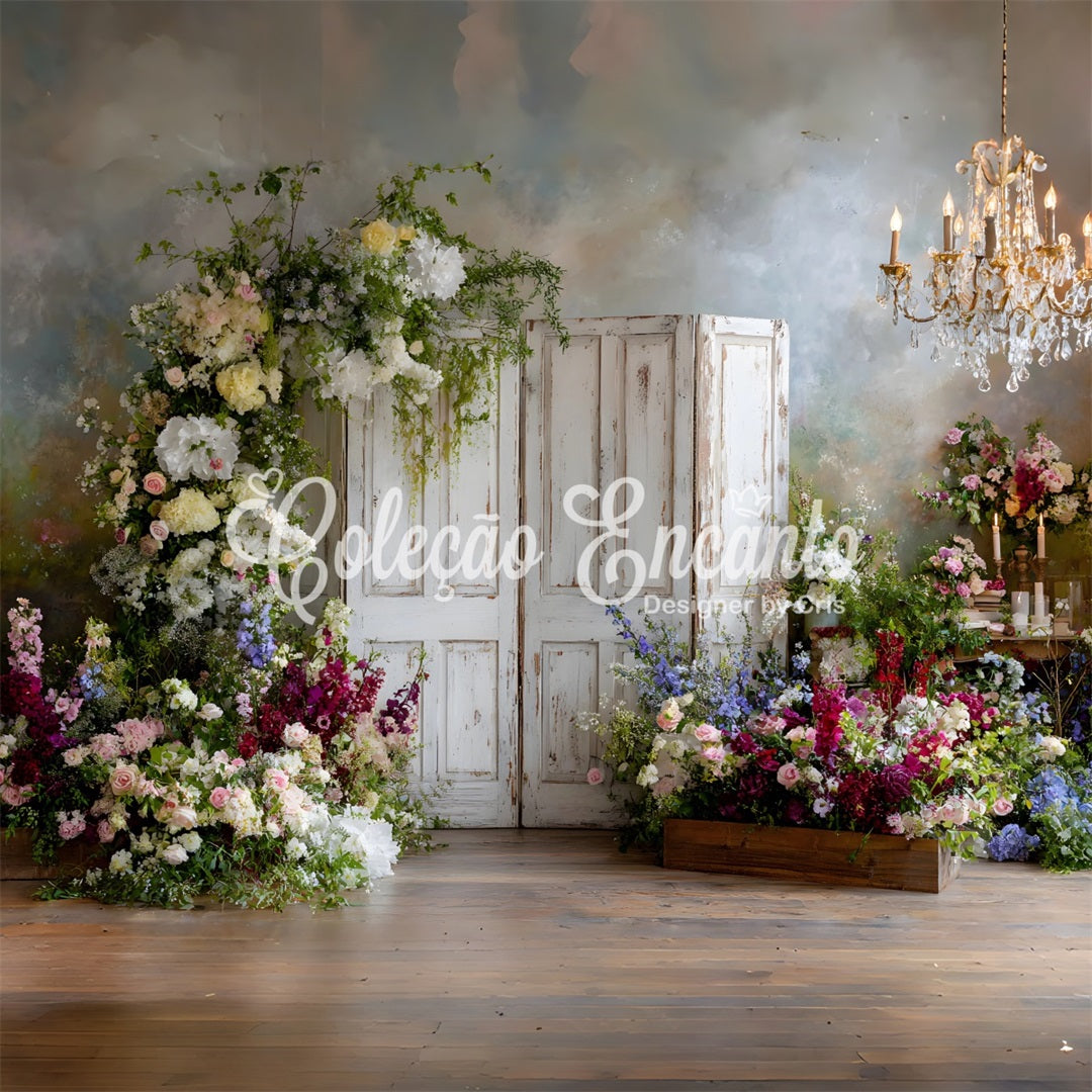 Toile de fond Photo Fête des Mères Portes Florales Vintage Lustres Par Magali