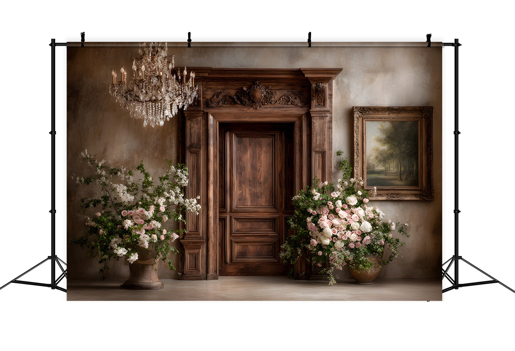 Fond Photo Fête des Mères Porte Bois Rustique Cascade De Fleurs Par Magali