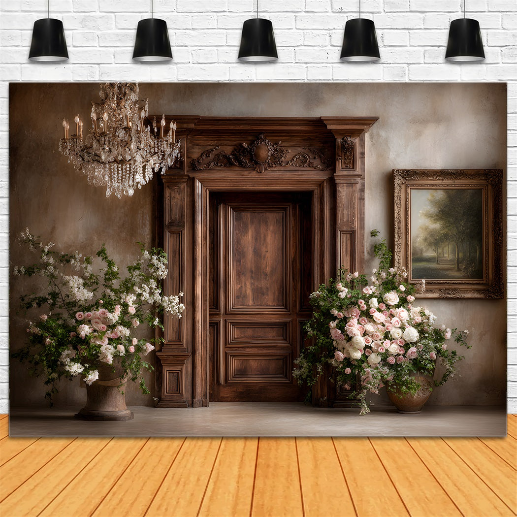 Fond Photo Fête des Mères Porte Bois Rustique Cascade De Fleurs Par Magali