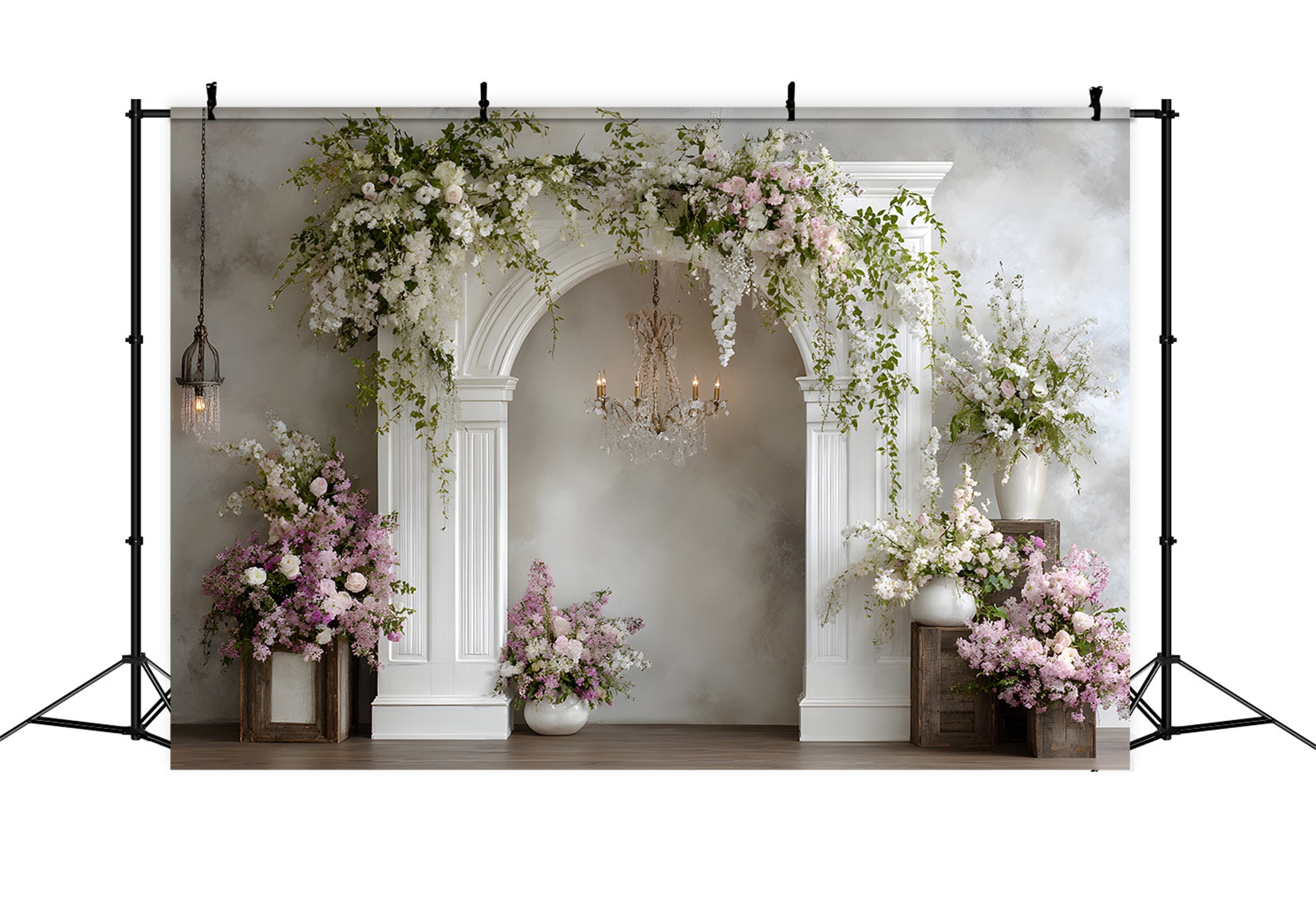 Toile de fond Photo Fête des Mères Design Élégant Arche Florale Par Magali