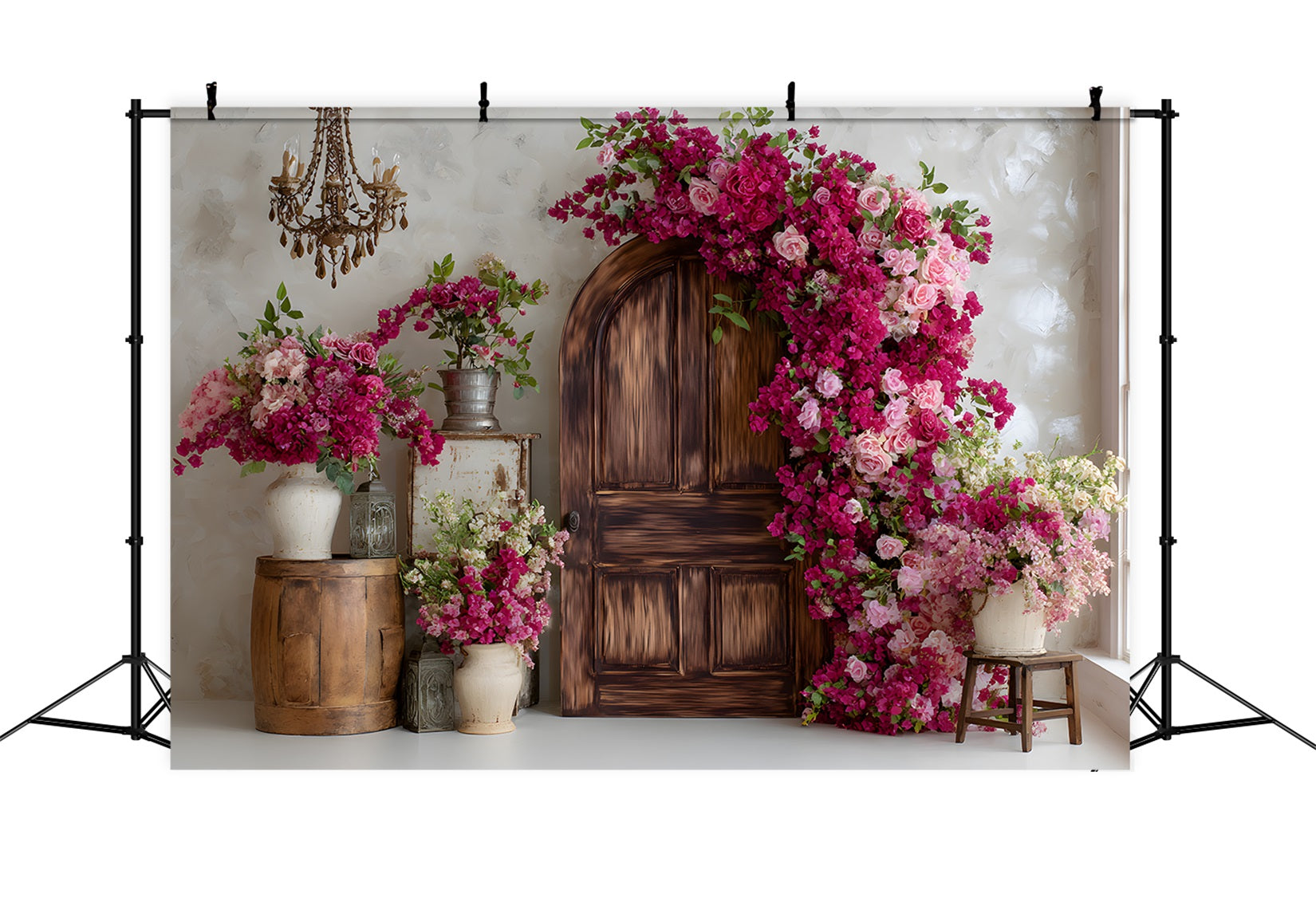 Fond Studio Fête des Mères Cadre Porte Bougainvilliers Floraux Par Magali
