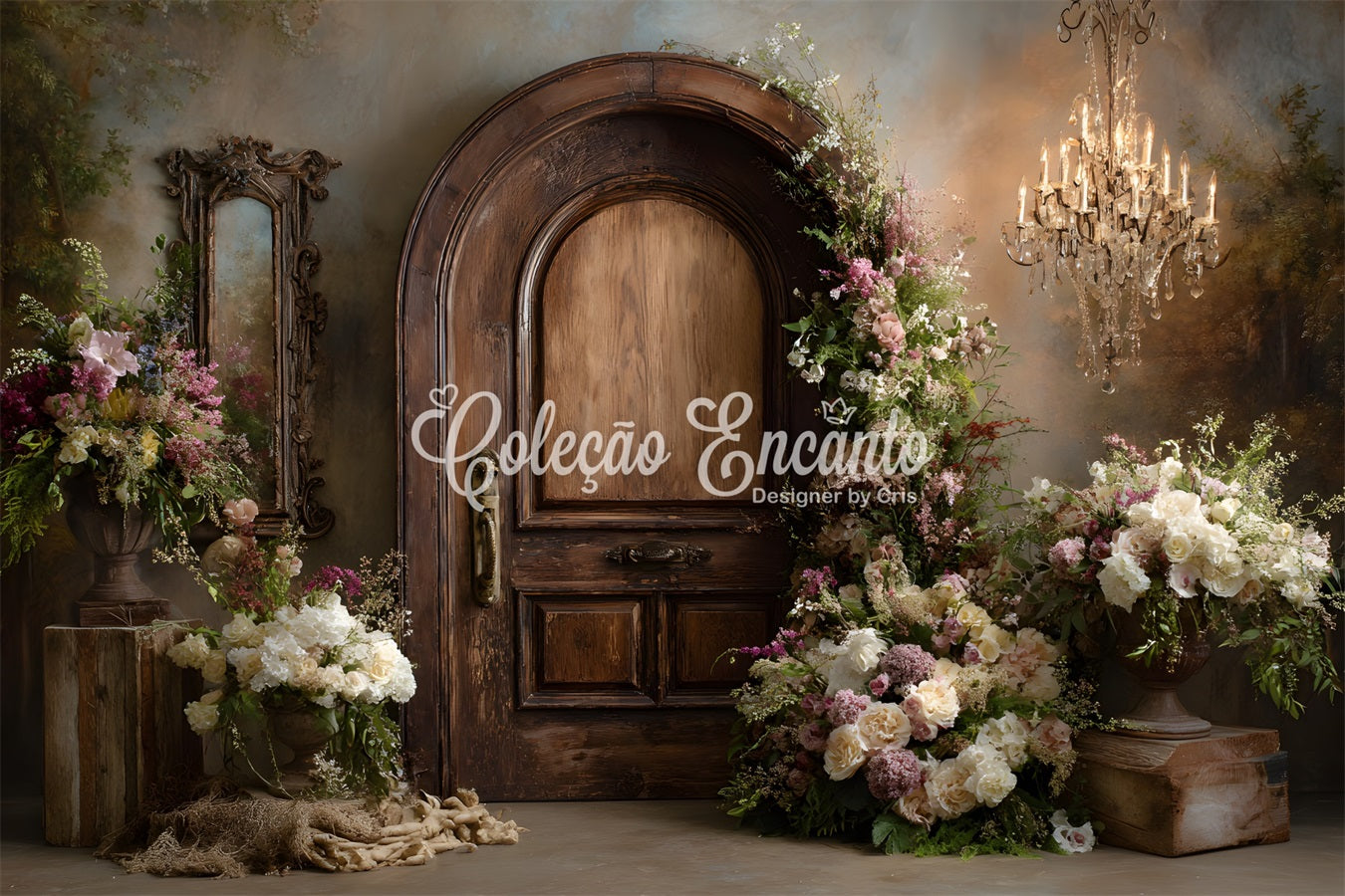 Toile de fond Studio Fête des Mères Porte Arche Vintage Florale Par Magali