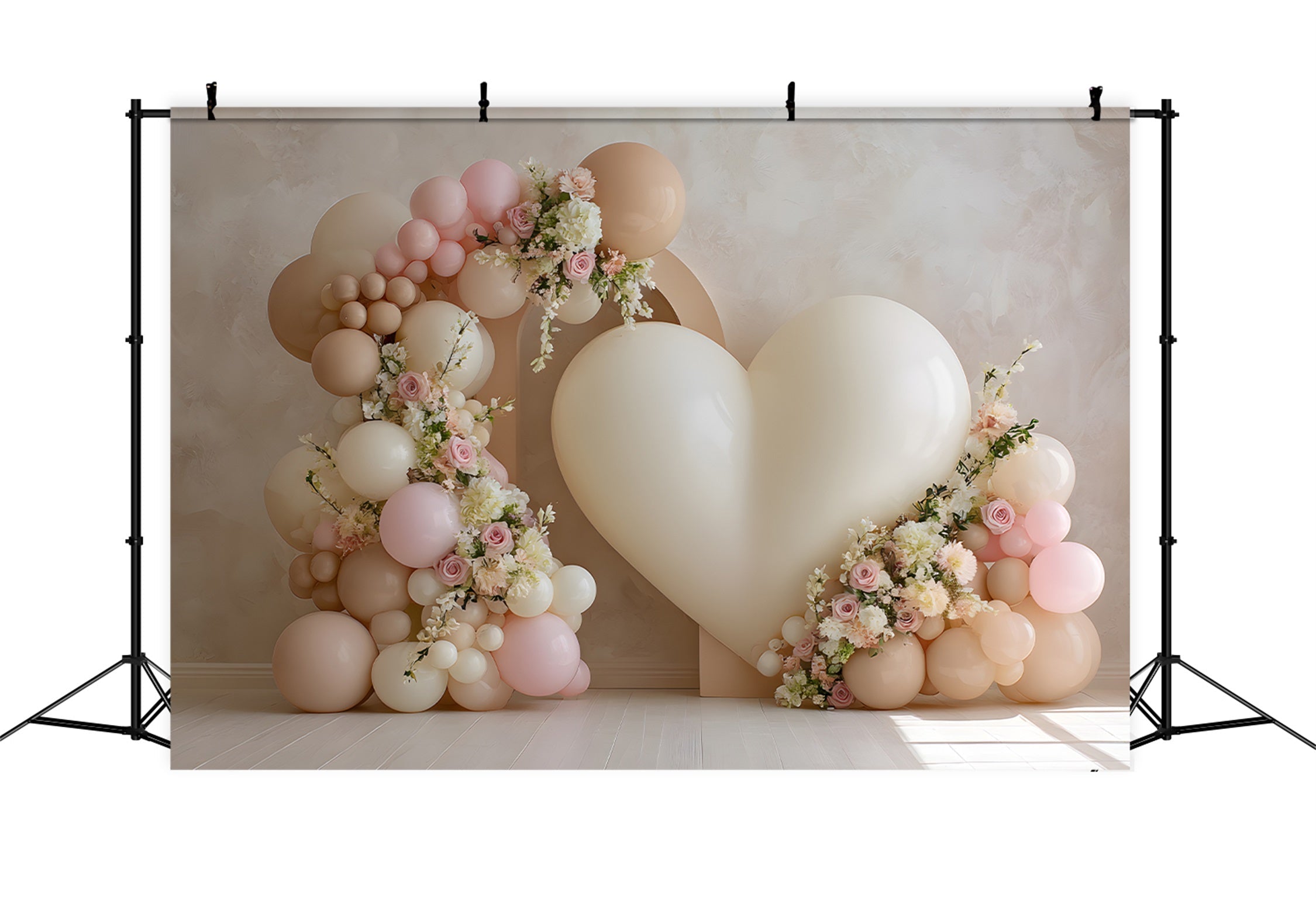 Fond Studio Fête des Mères Cœur Roses Fleurs Par Magali