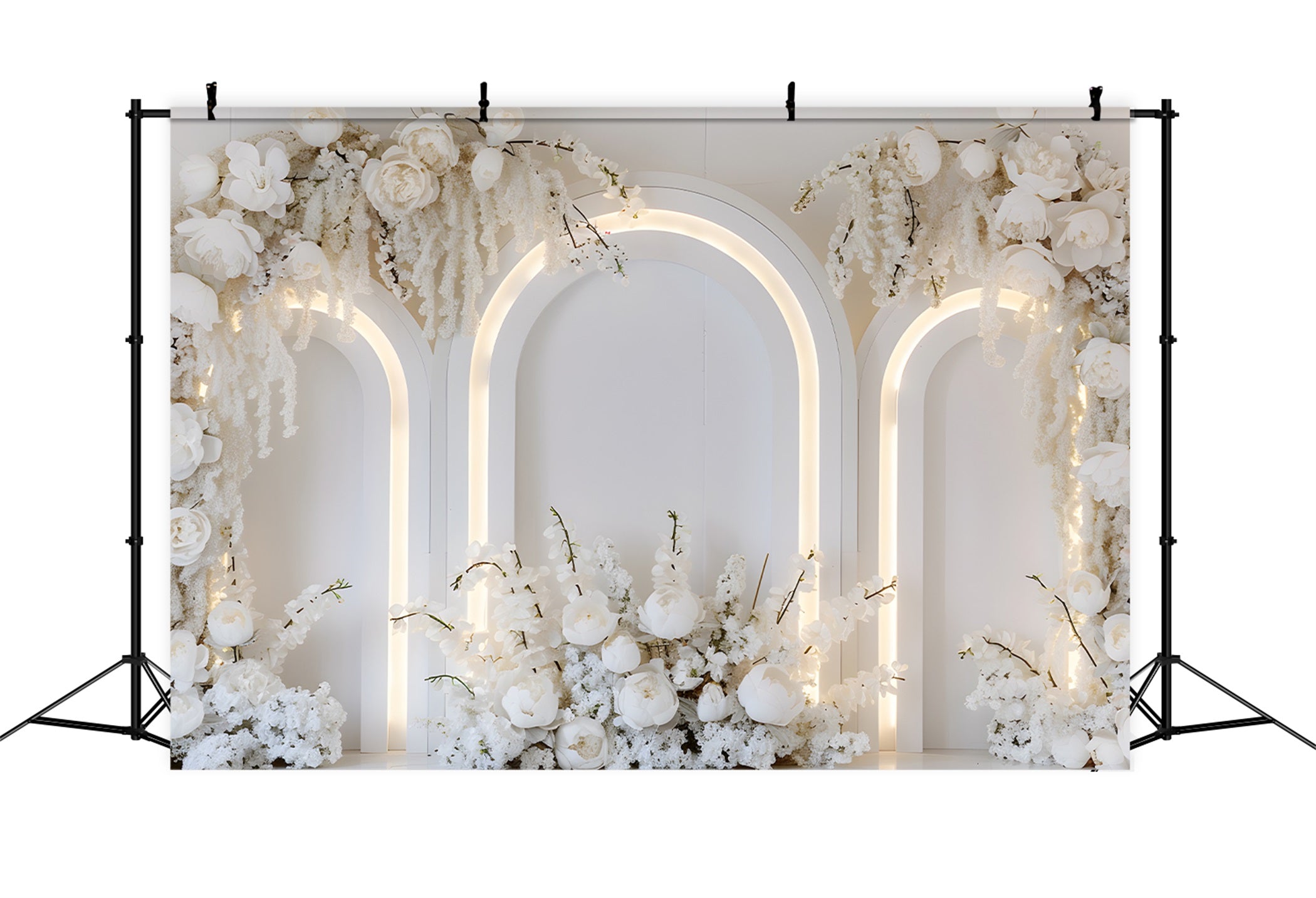 Fond Photo Fête des Mères Arche Florale Fleurs Blanches Pures Par Magali