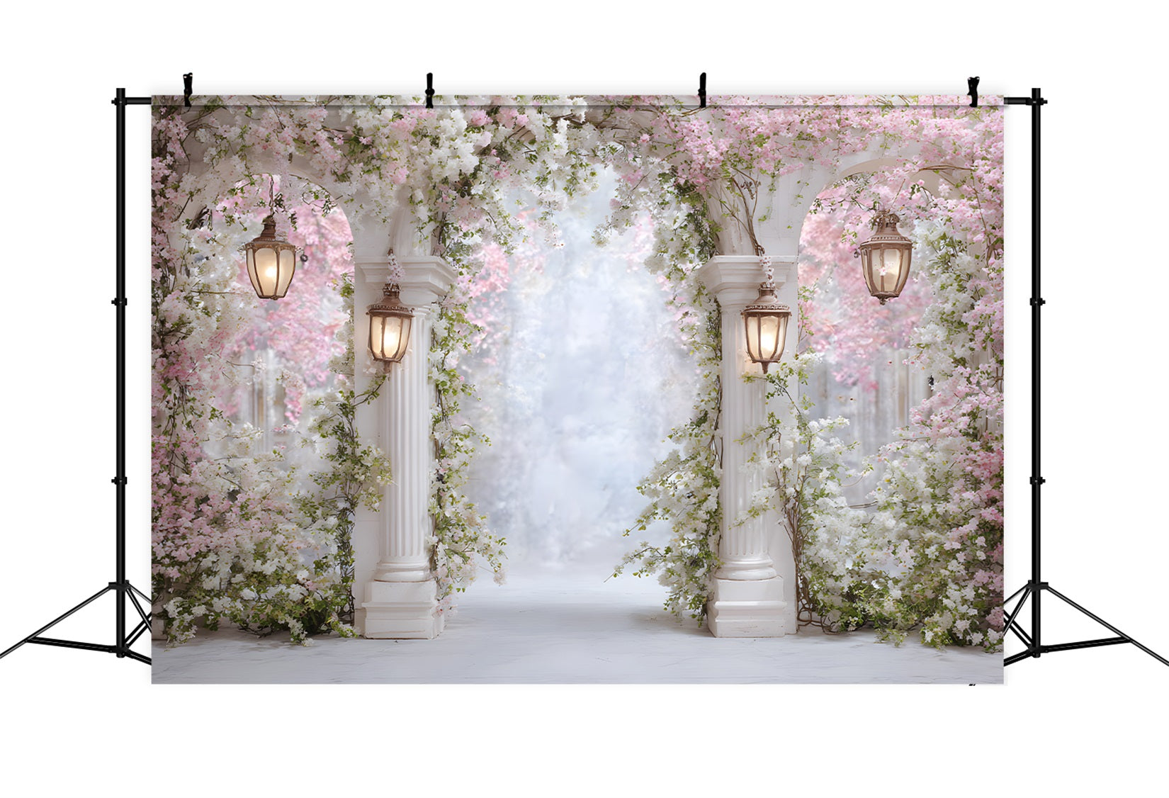 Toile de fond Fête des Mères Piliers Fleurs Rose Doux Par Magali
