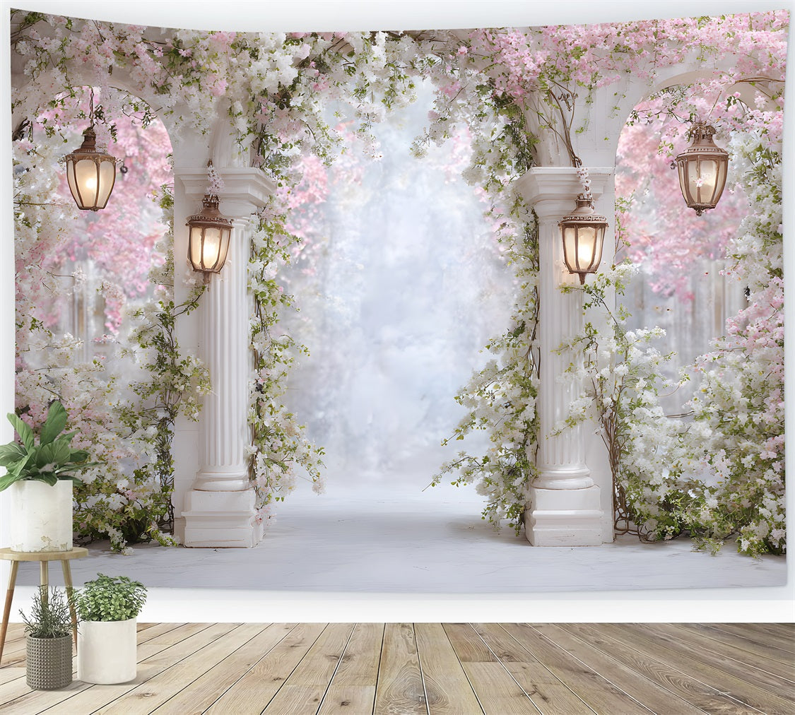 Toile de fond Fête des Mères Piliers Fleurs Rose Doux Par Magali
