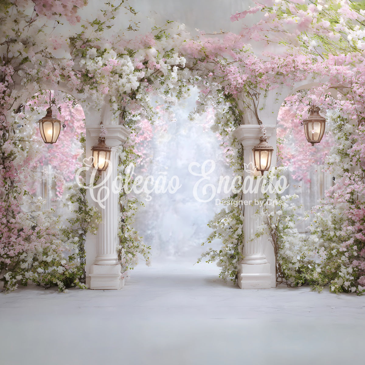 Toile de fond Fête des Mères Piliers Fleurs Rose Doux Par Magali