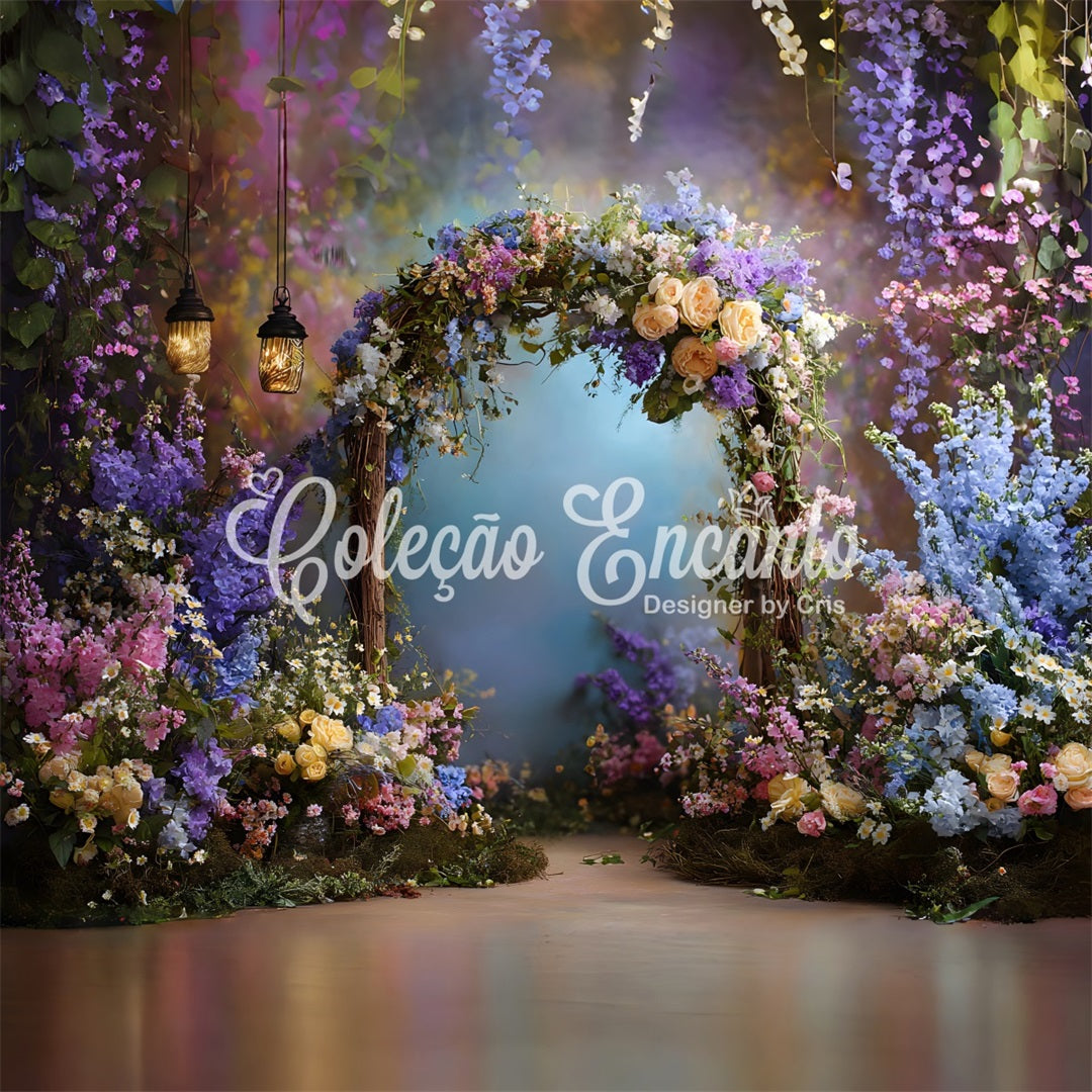 Fond Photo Fête des Mères Arche Florale Pastel Douce Par Magali