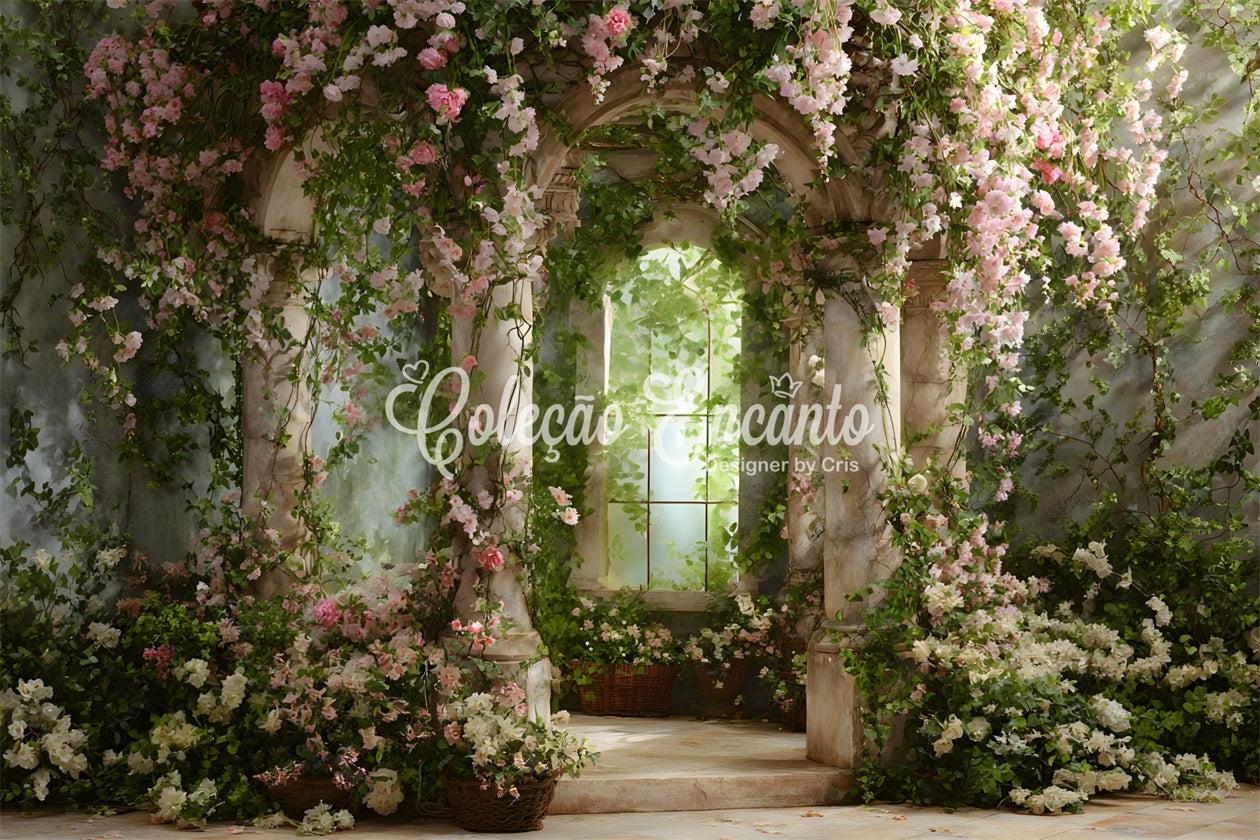 Toile de fond Fête des Mères Chemin Jardin Fleurs Fantaisie Par Magali