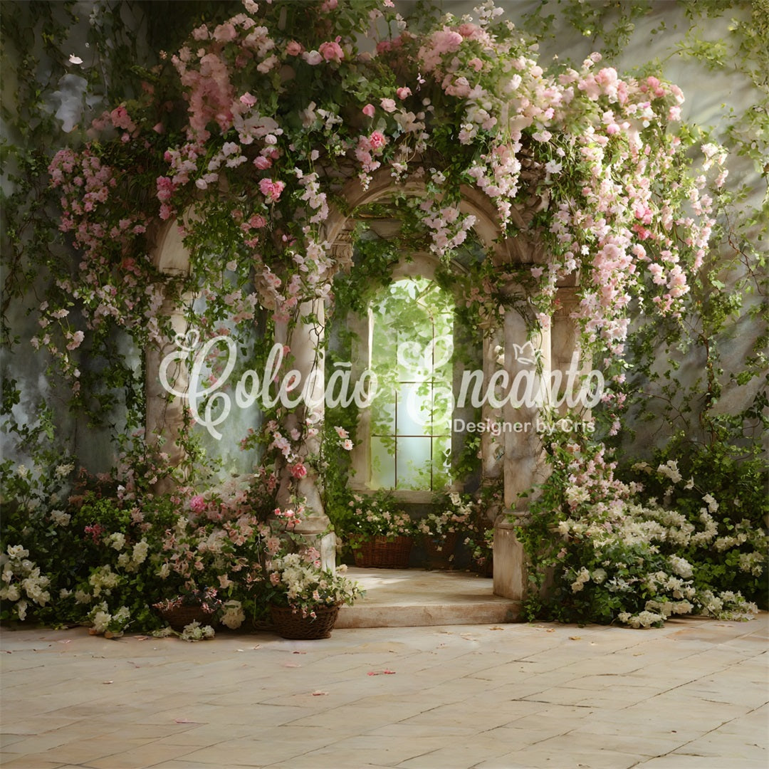 Toile de fond Fête des Mères Chemin Jardin Fleurs Fantaisie Par Magali