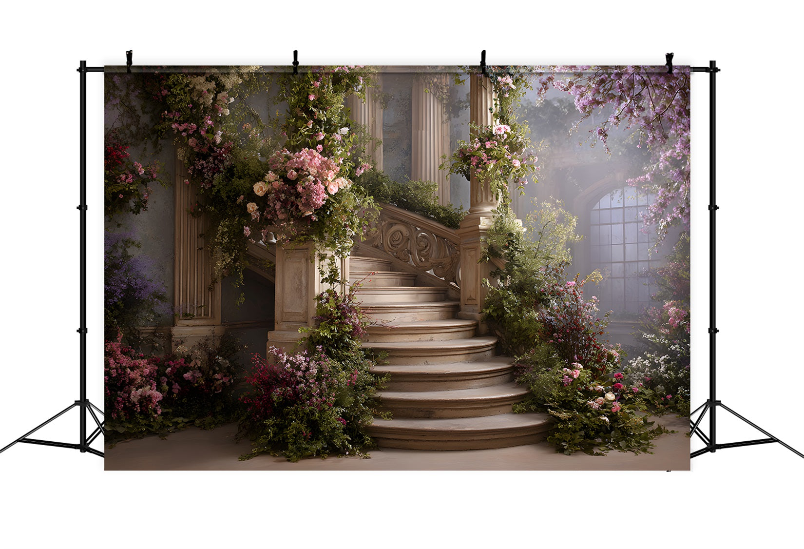 Toile de fond Photo Fête des Mères Escalier Jardin Floral Romantique Par Magali
