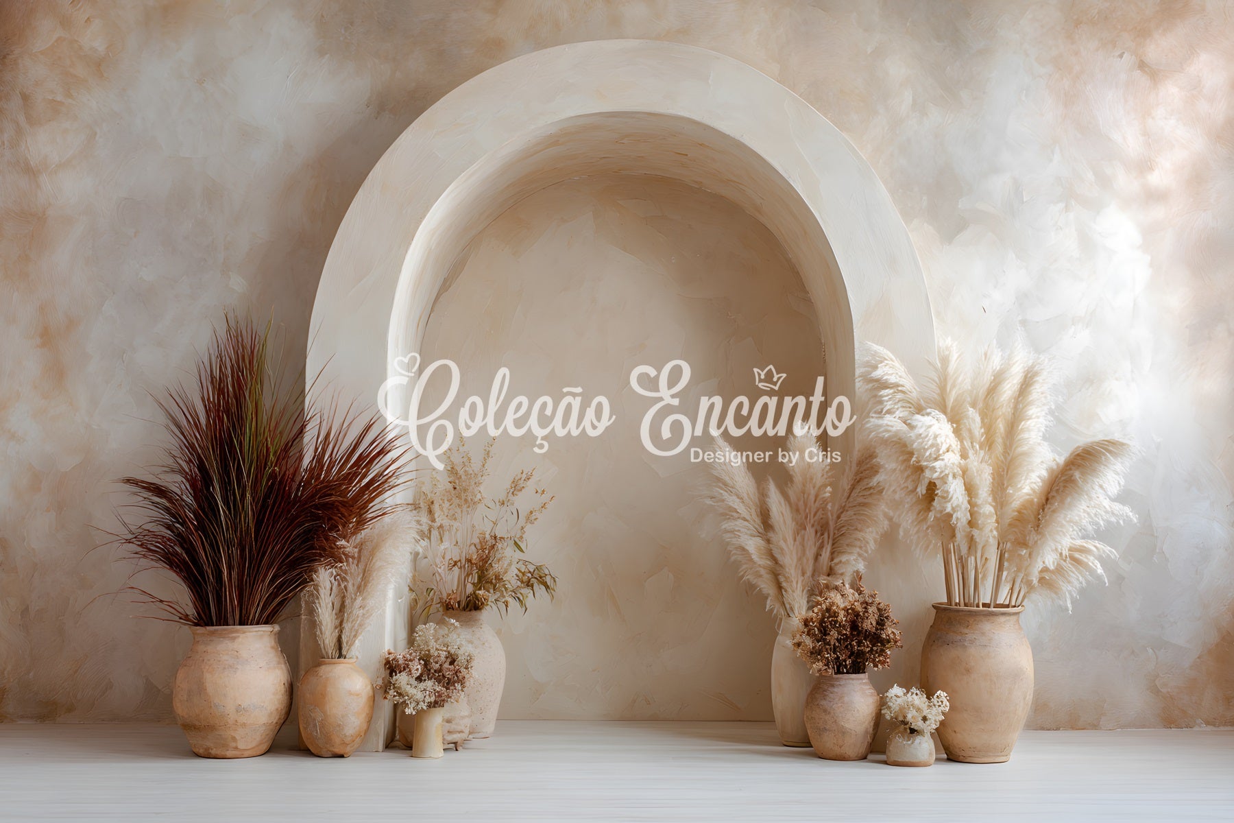 Fond Studio Fête des Mères Arche Pampas Bohème Beige Par Magali