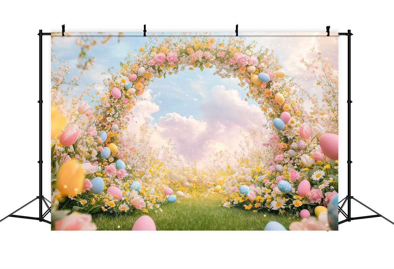 Toile de fond Photo Pâques Arche Fantaisie Florale CJJ-163