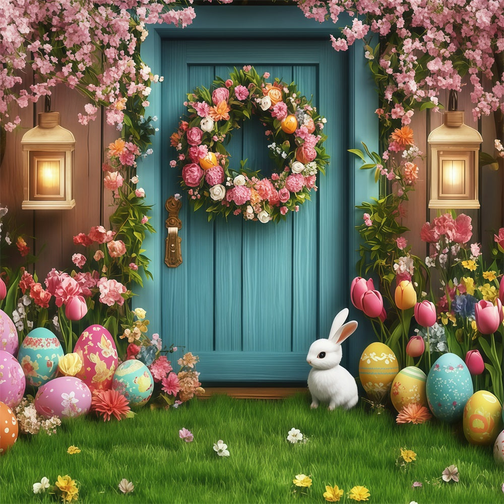 Toile de fond Photo Pâques Porte Rêveuse Lapin Œuf CJJ-164