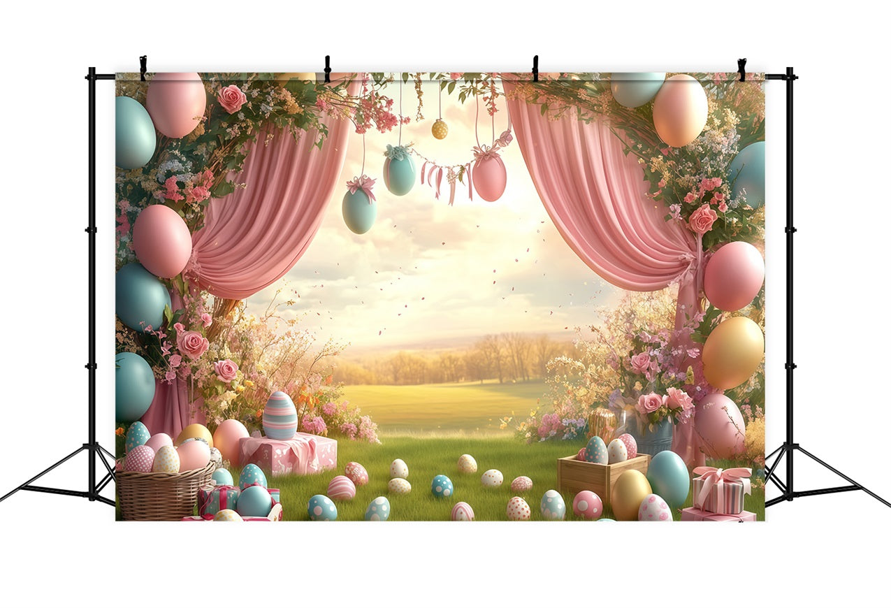 Toile de fond Pâques Œuf Merveille Florale CJJ-166