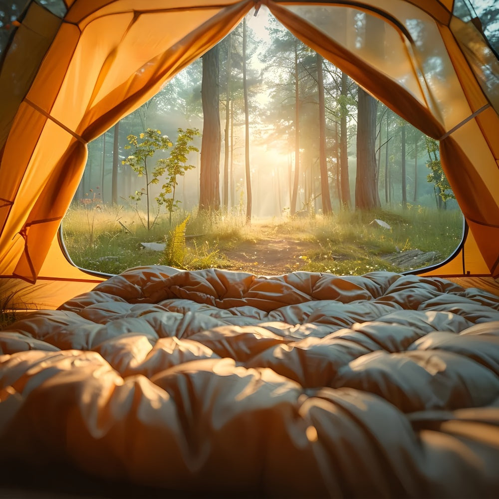 Toile de Fond Photo Forêt Camping Matin Brumeux CJJ2-41