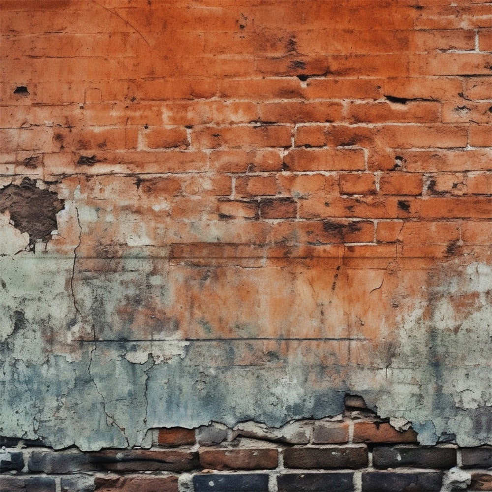 Toile de fond Mur Brique Plâtre Usé Rustique CJJ3-10