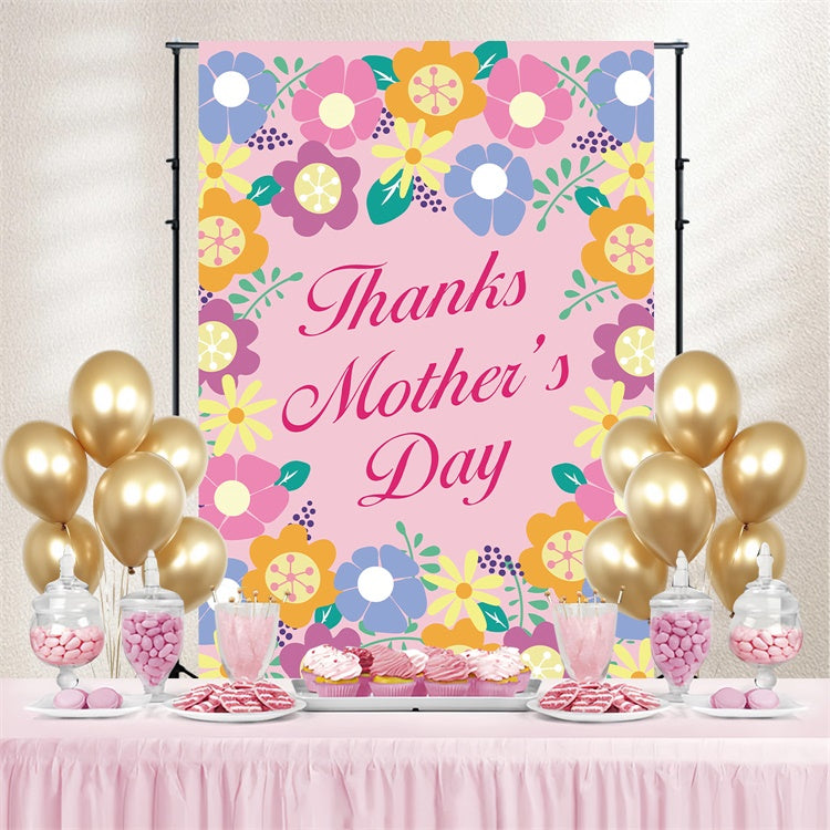 Toile de fond Fête des Mères Personnalisable Rétro Ludique Fleurs Sauvages CJJ3-127