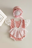 Accessoires pour la photographie de nouveau-nés robe une pièce en dentelle pour bébé fille (avec coiffe assortie) CL5