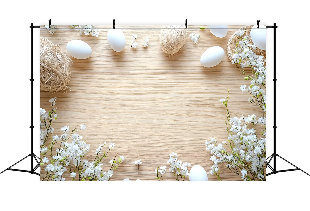 Toile de Fond Déco Pâques Œufs Fleuris Doux Scène CSH2-100