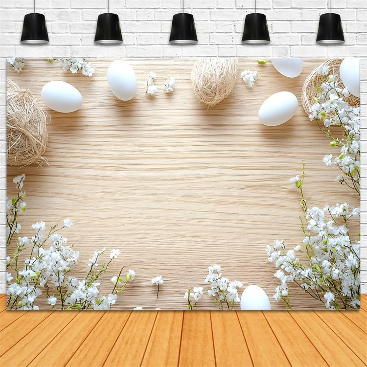 Toile de Fond Déco Pâques Œufs Fleuris Doux Scène CSH2-100
