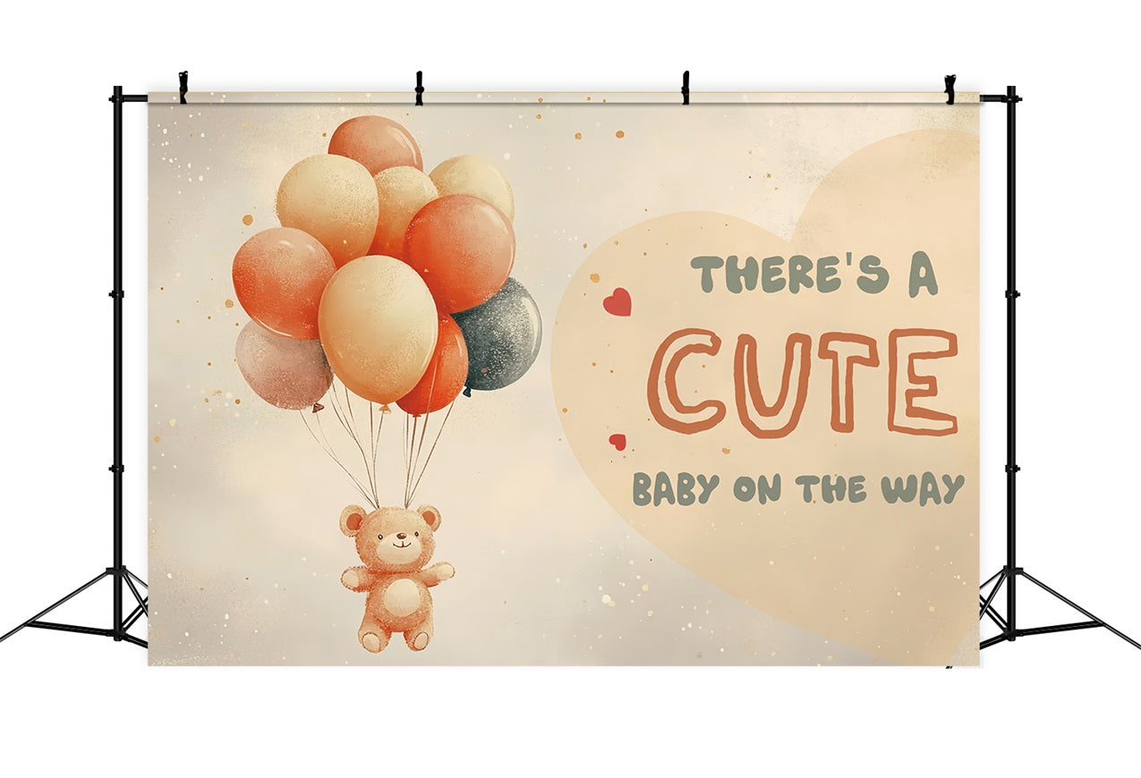 Toile de fond Baby Shower Ballons Ours Flottant CSH2-135