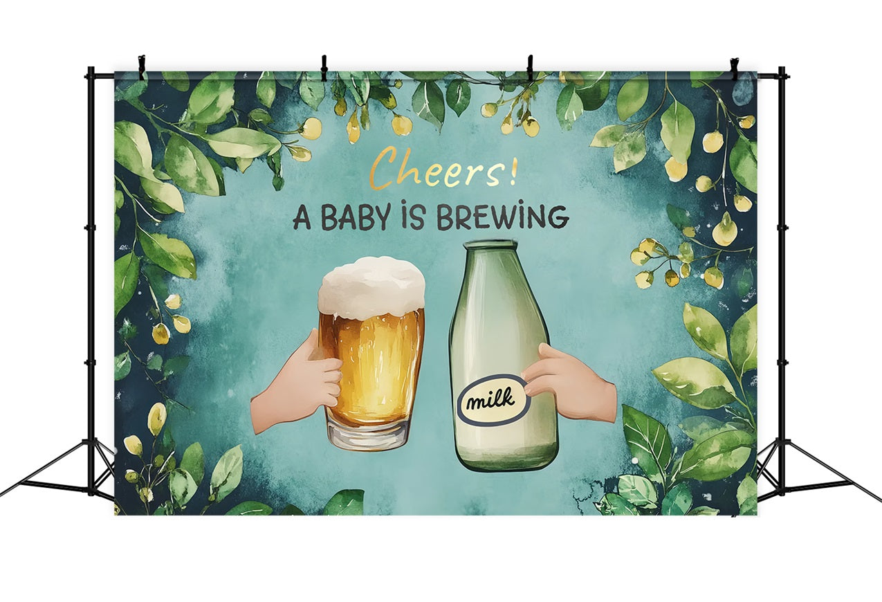 Toile de fond Baby Shower Conception Bière Lait Infusion CSH2-136