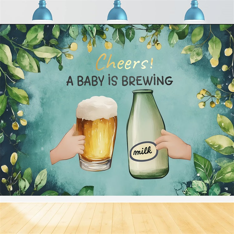 Toile de fond Baby Shower Conception Bière Lait Infusion CSH2-136