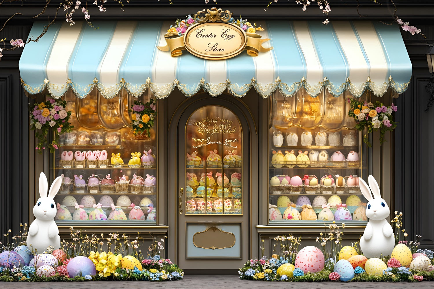 Toile de fond Pâques Magasin Doux Œufs Lapins CSH2-15
