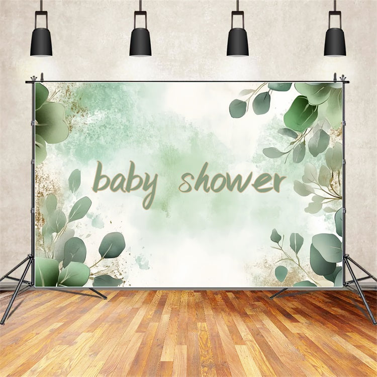 Toile de fond Baby Shower Photo Idées Verdure en Fleurs CSH2-159