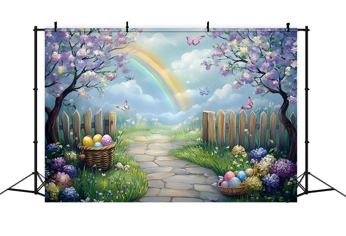 Toile de fond Studio Photo Pâques Papillon Jardin Œufs Pastel CSH2-16