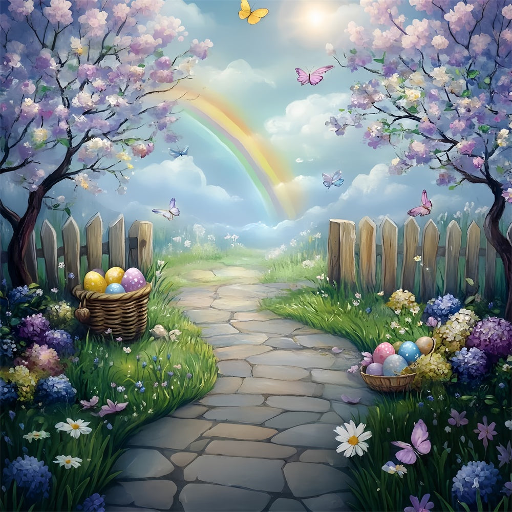 Toile de fond Studio Photo Pâques Papillon Jardin Œufs Pastel CSH2-16
