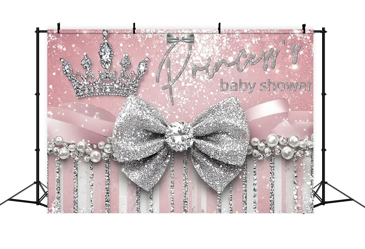 Toile de fond Baby Shower Photobooth Couronne Princesse Pailletée CSH2-160