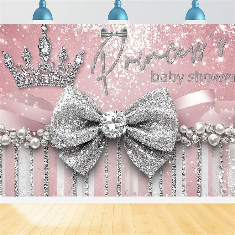 Toile de fond Baby Shower Photobooth Couronne Princesse Pailletée CSH2-160