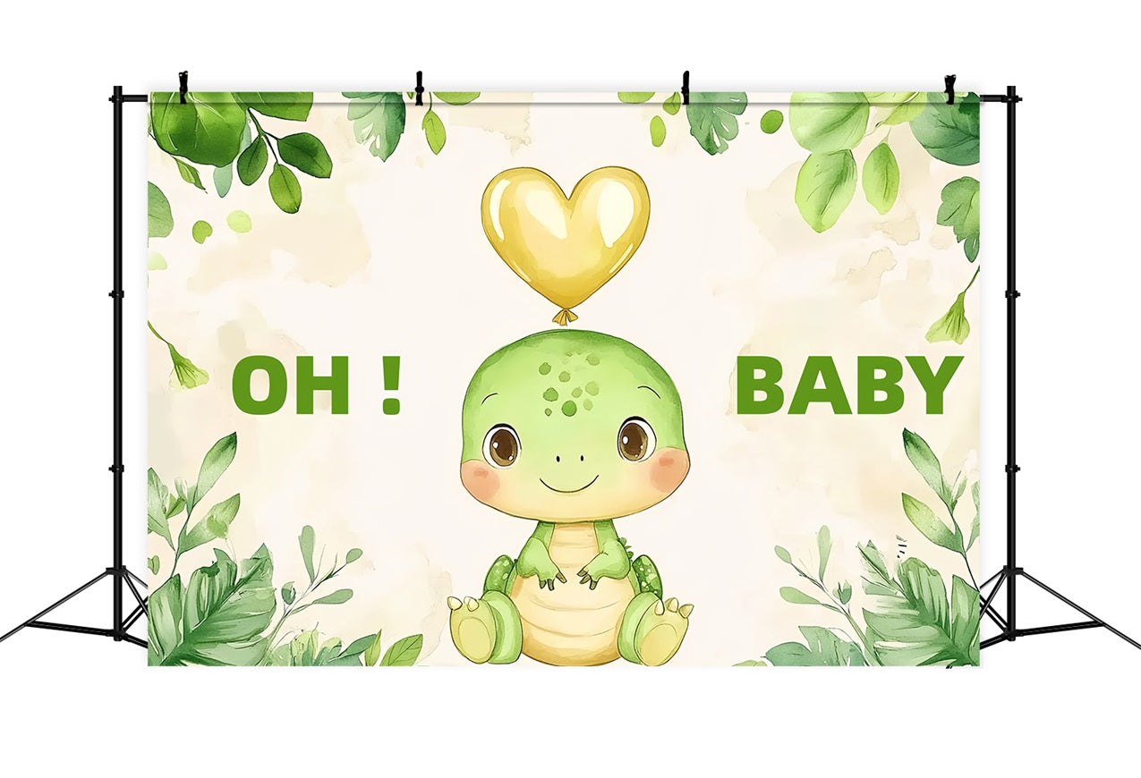 Toile de fond Baby Shower Petit Dino Ballons CSH2-176