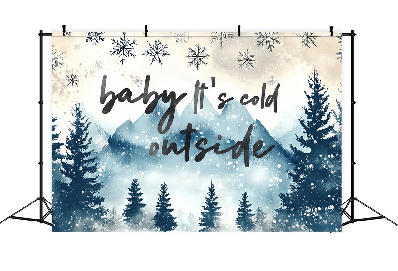 Toile de fond Baby Shower Merveille Hivernale Flocons de Neige CSH2-185