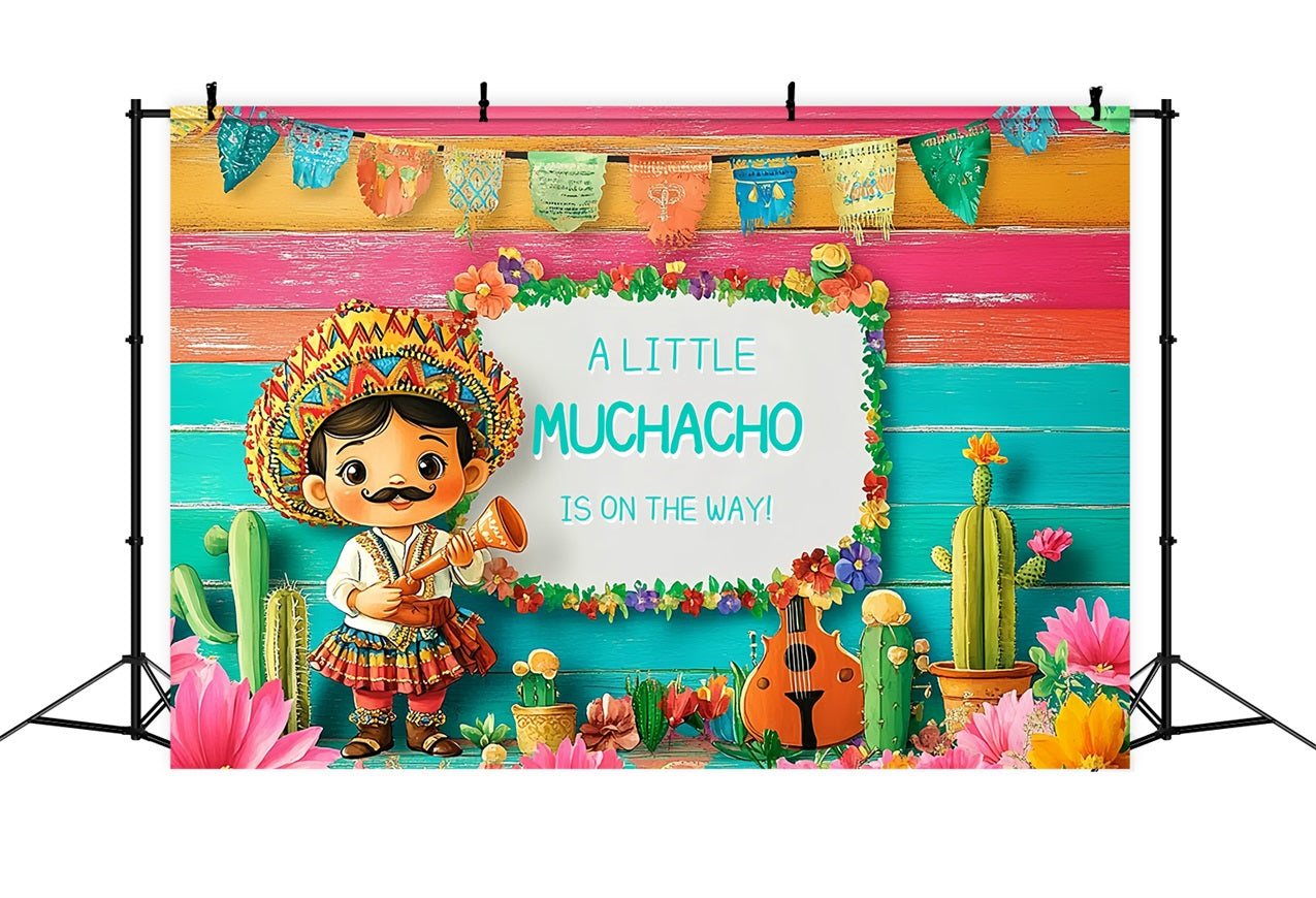 Toile de fond Shower de bébé Fiesta Mexicaine Révélation Genre CSH2-196