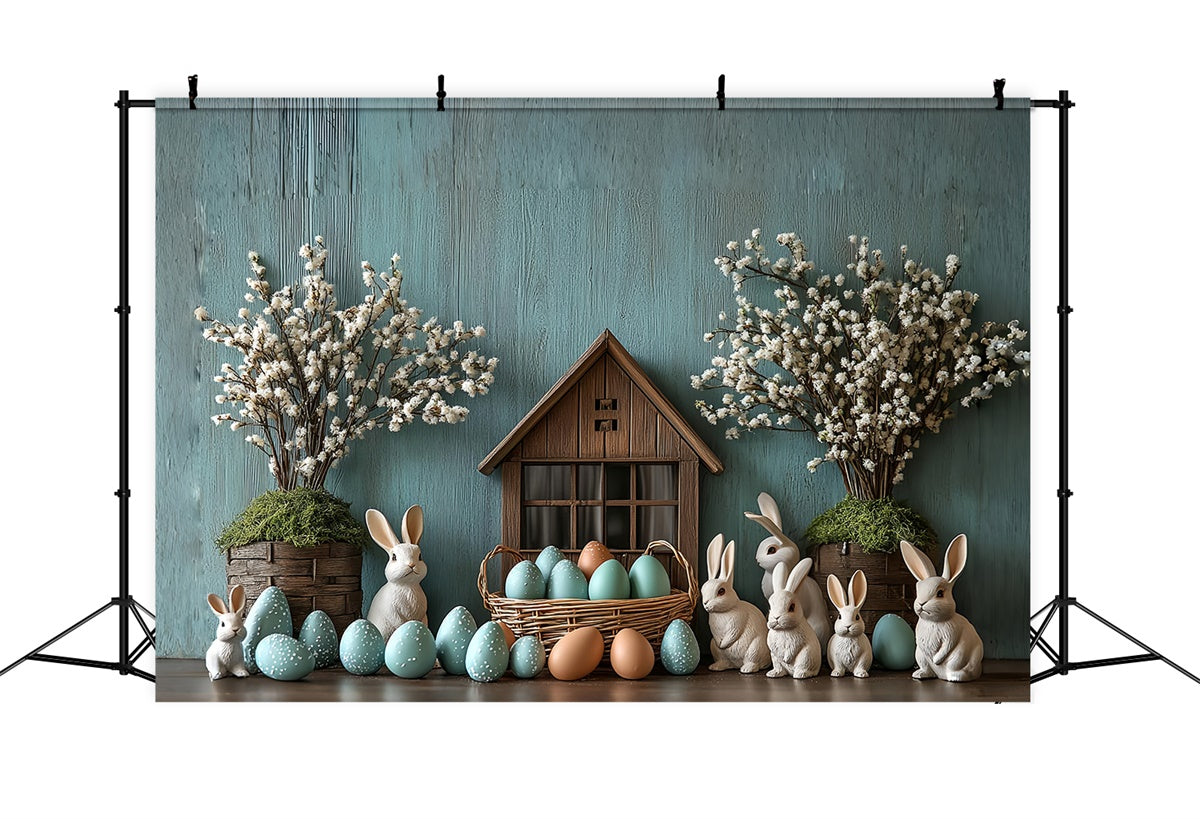 Toile de fond Studio Photo Pâques Panier Lapin Œufs Pastel CSH2-2