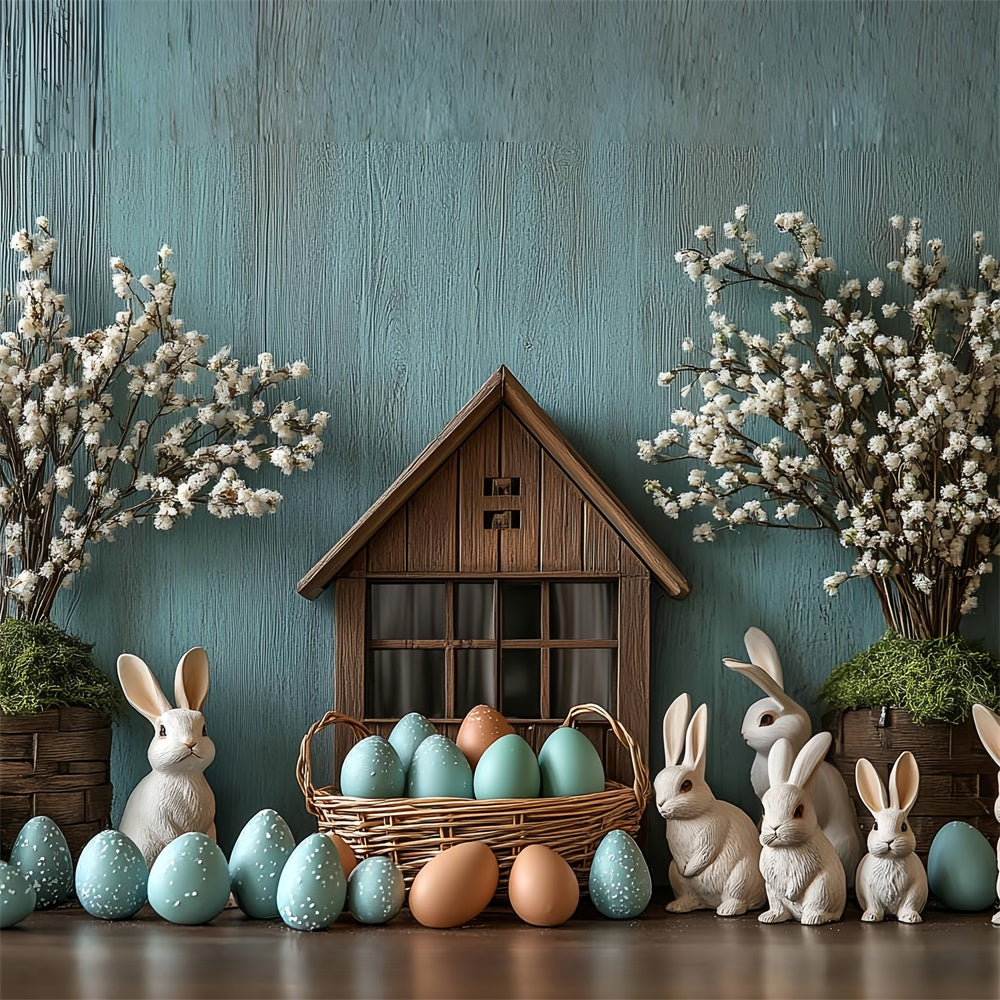 Toile de fond Studio Photo Pâques Panier Lapin Œufs Pastel CSH2-2