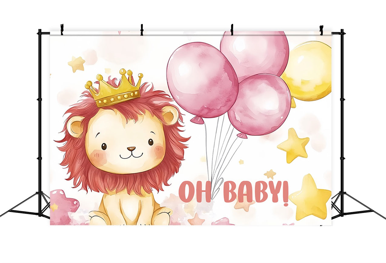 Toile de fond Baby Shower Lion Adorable Ballon CSH2-209