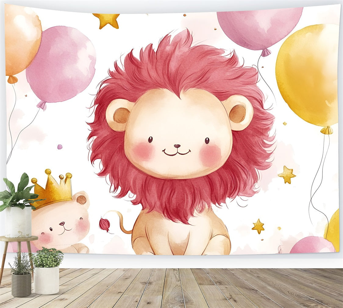 Toile de fond Shower de bébé Lion Joueur Teddy Bébé CSH2-210