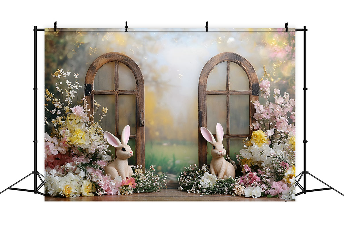 Toile de fond Studio Photo Pâques Lapin Pastel Jardin Fleuri CSH2-23