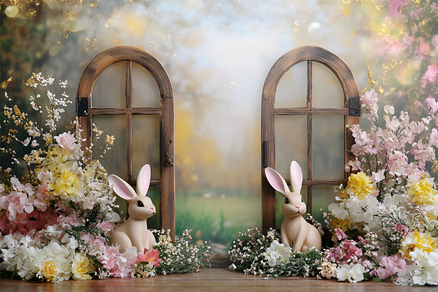 Toile de fond Studio Photo Pâques Lapin Pastel Jardin Fleuri CSH2-23