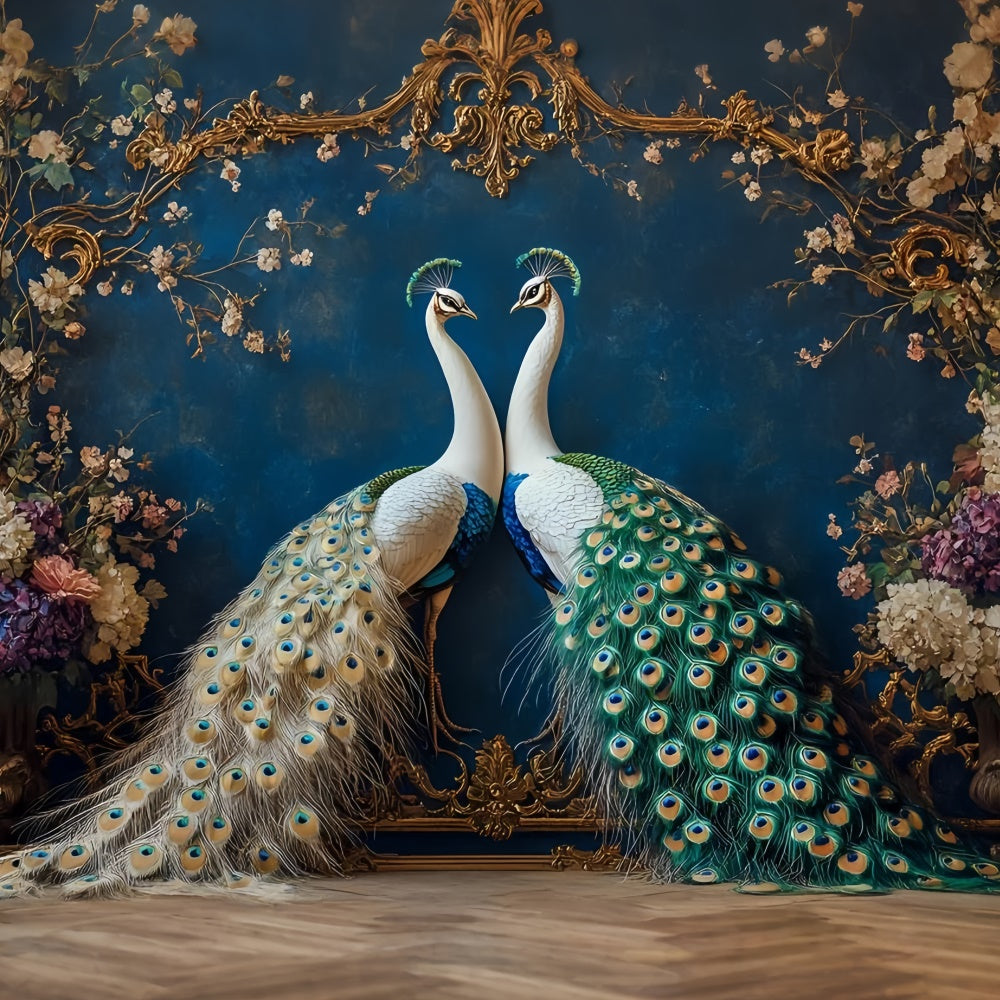 Toile de fond Mur de Fleurs Paon Royal Cadres Floraux CSH2-230