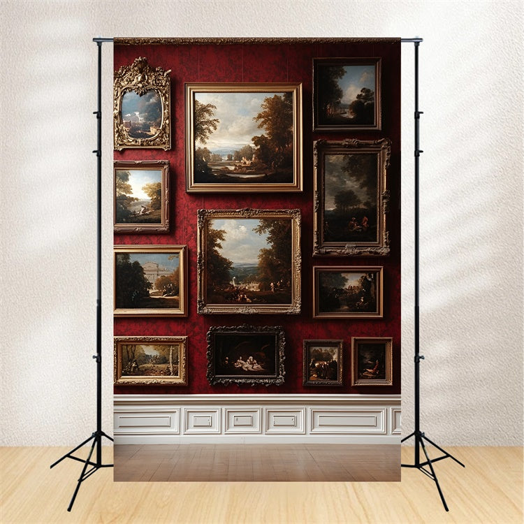 Toile de fond Mur Rouge Vintage Mur Rouge Encadré CSH2-247