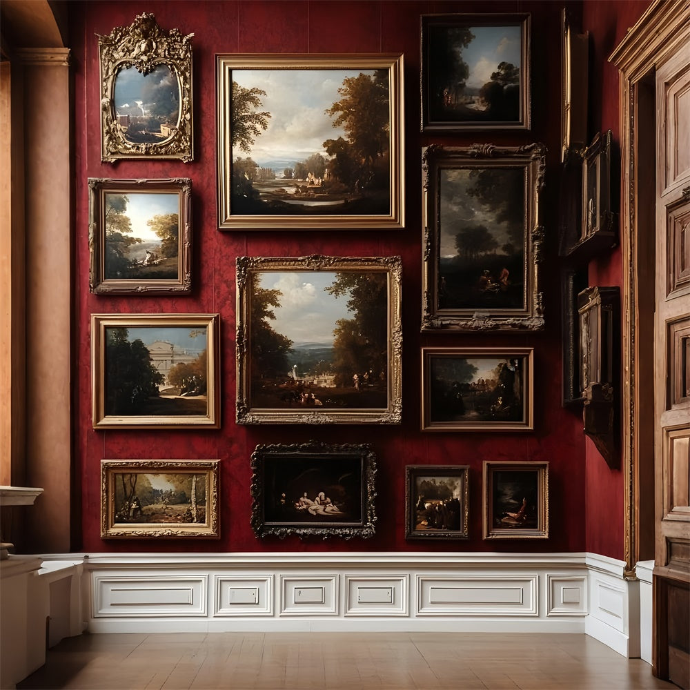 Toile de fond Mur Rouge Vintage Mur Rouge Encadré CSH2-247