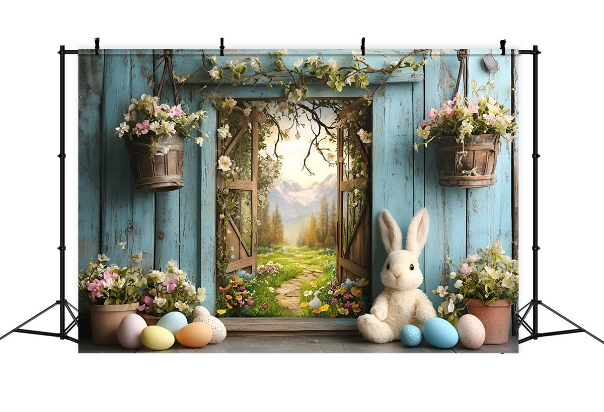 Toile de fond Studio Photo Pâques Fenêtre Enchantée Fleurs Printanières CSH2-27