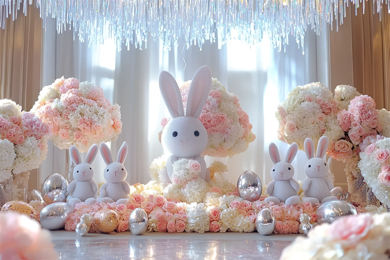 Toile de fond Studio Photo Pâques Lapin Adorable Présentoir Fleuri CSH2-43
