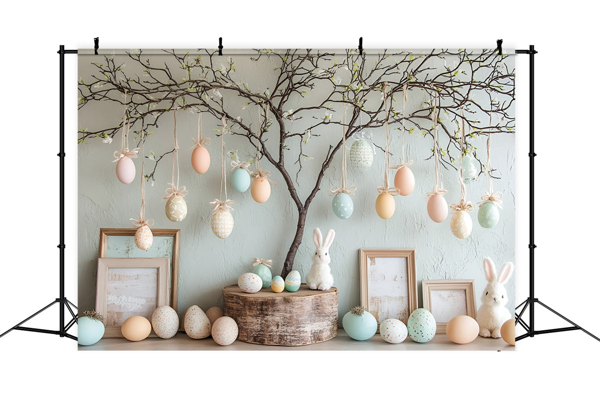 Toile de fond Déco Pâques Arbre de Pâques Lapin Printanier CSH2-51