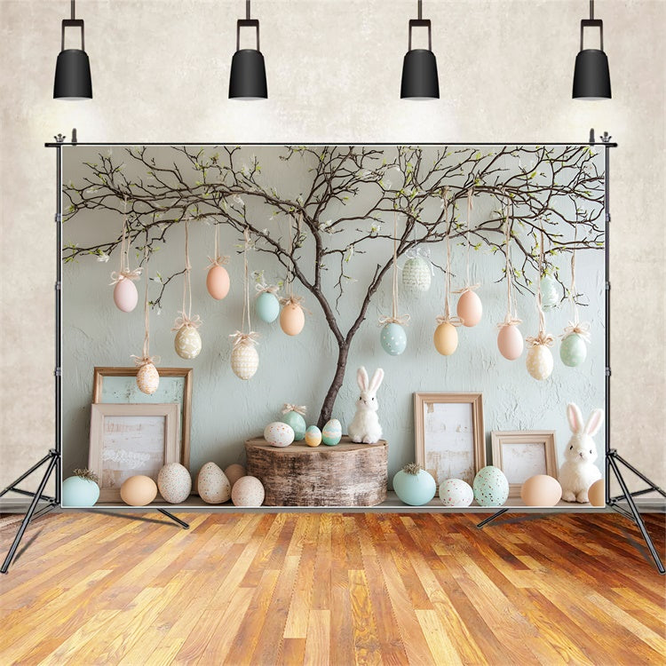 Toile de fond Déco Pâques Arbre de Pâques Lapin Printanier CSH2-51